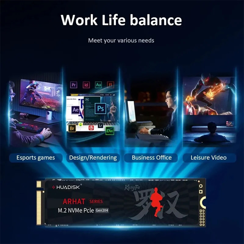 Huadisk SSD NVMe M2 1TB 512GB  - Pc Gaming Setup ulasan dan harga