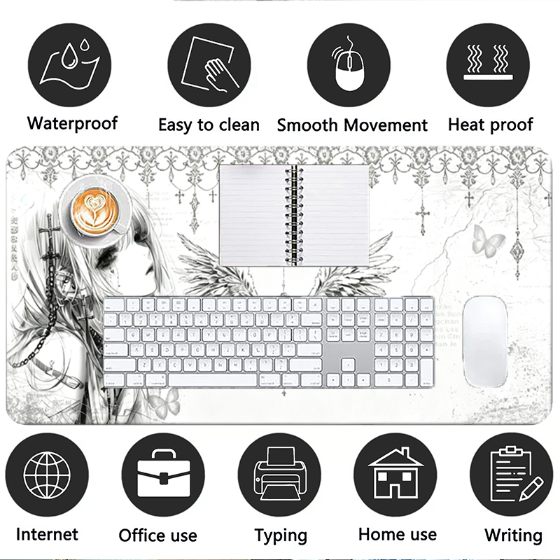 Leather Mousepad Black White A - Pc Gaming Keyboard And Mouse ulasan dan harga