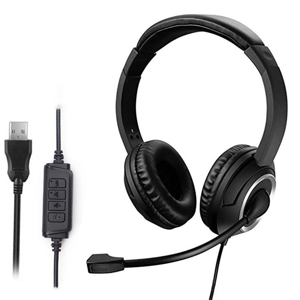 3.5mm USB Headset Call Center  - Pc Gaming Center ulasan dan harga