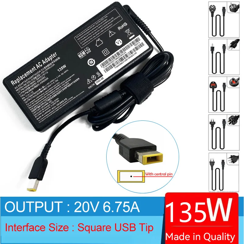 20V 6.75A 135W Laptop Ac Adapt - Pc Gaming Lenovo ulasan dan harga